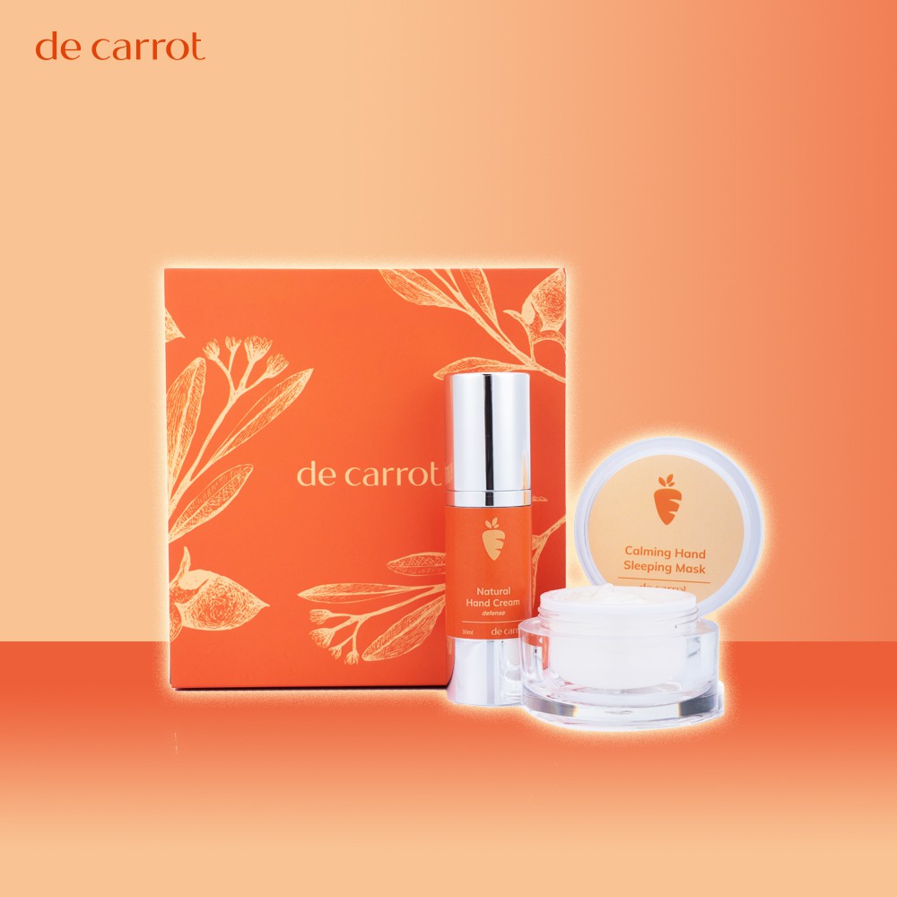 de carrot (1set) Healing & Protection Natural Hand Cream Sanitizer & Hand Sleeping Mask