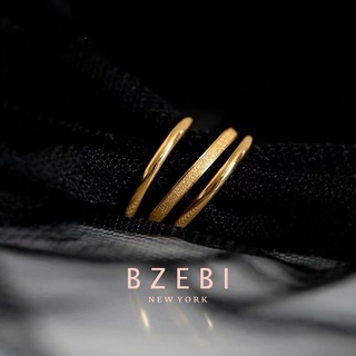 BZEBI Women's Ring Set Titanium Steel 18k Gold Couple Ring Fashion Accessories 862r-6
