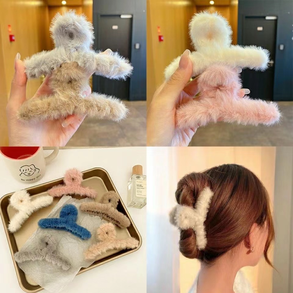 Cute Hair Clip Children's Clips Shark Big Velvet Material Winter Fashion