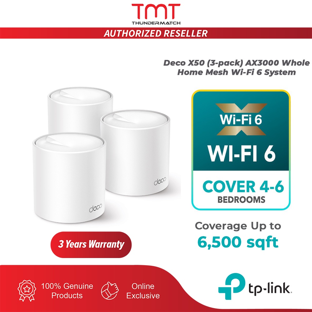 TP-Link Deco (X50 / X50 4G) 2 Packs/3 Packs AX3000 Whole Home Mesh Wi ...