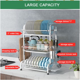  NETEL  Rack 304 Stainless Steel Rak  Pinggan Mangkuk Dapur  