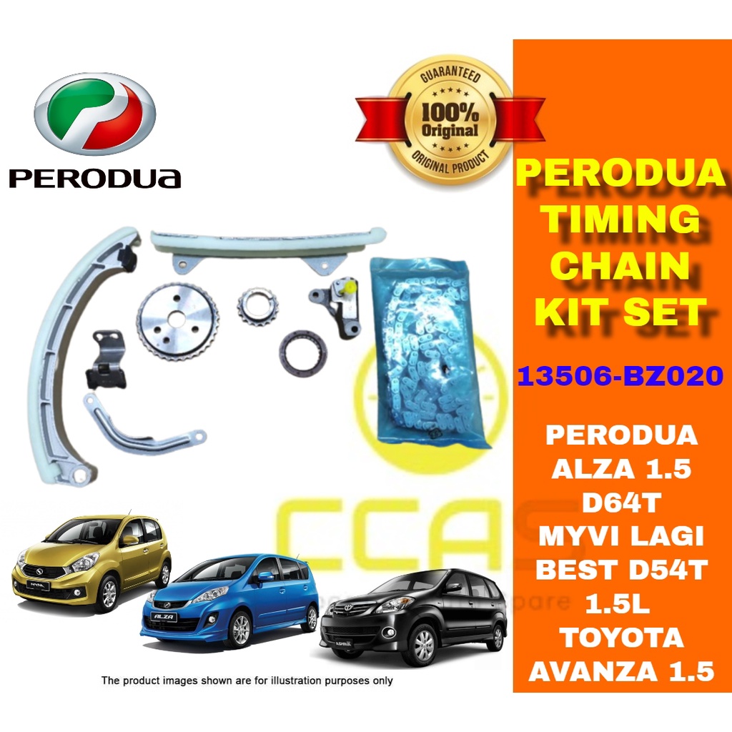 Original Timing Chain Kit Set Perodua Myvi Lagi Best 1.5 Alza 1.5 Toyota Avanza F602 F652 1.5