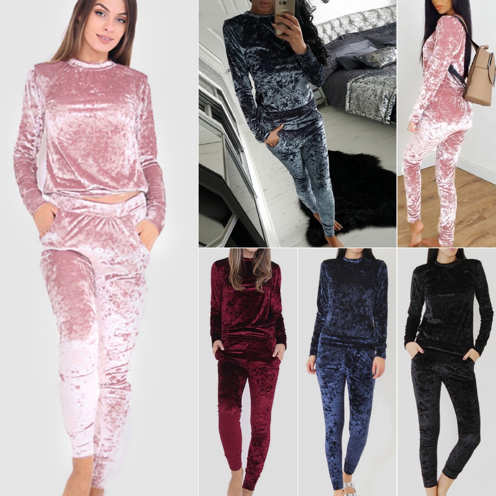 plus size crushed velvet tracksuit