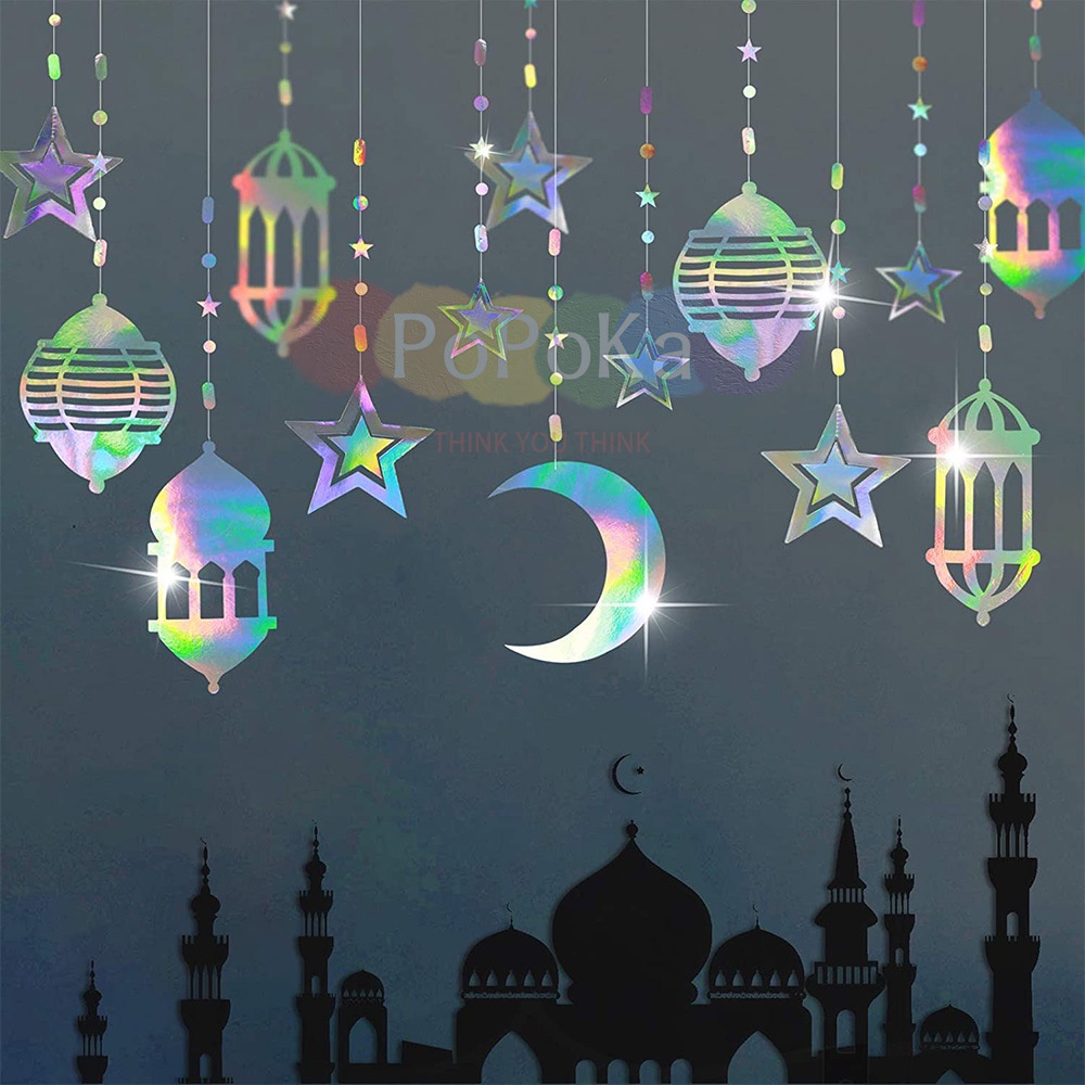 8pcs/set Hari Raya Eid Decoration Wall Decoration Islamic Hiasan Dinding Pendants Restaurant Cafe Islam Muslim