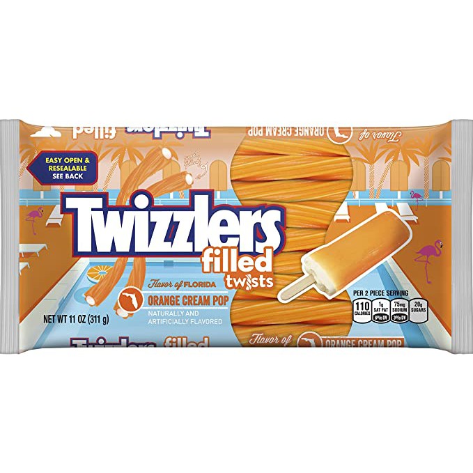 USA Orange Cream Pop Twizzlers Creamsicle Filled Twists 311g NEW
