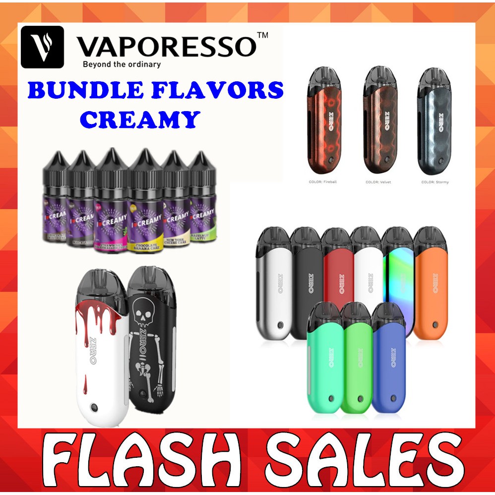 Bundle Flavors Creamy Set Original Vaporesso Renova Zero Pod Kit 650mah Built In Battery 2ml Tank Coil S8 Shopee Malaysia