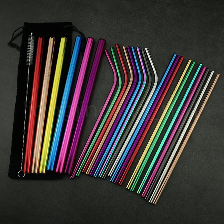 Malaysia SellerStainless Steel Straws Metal Drinking Straws Straight / Curve Reusable Washable