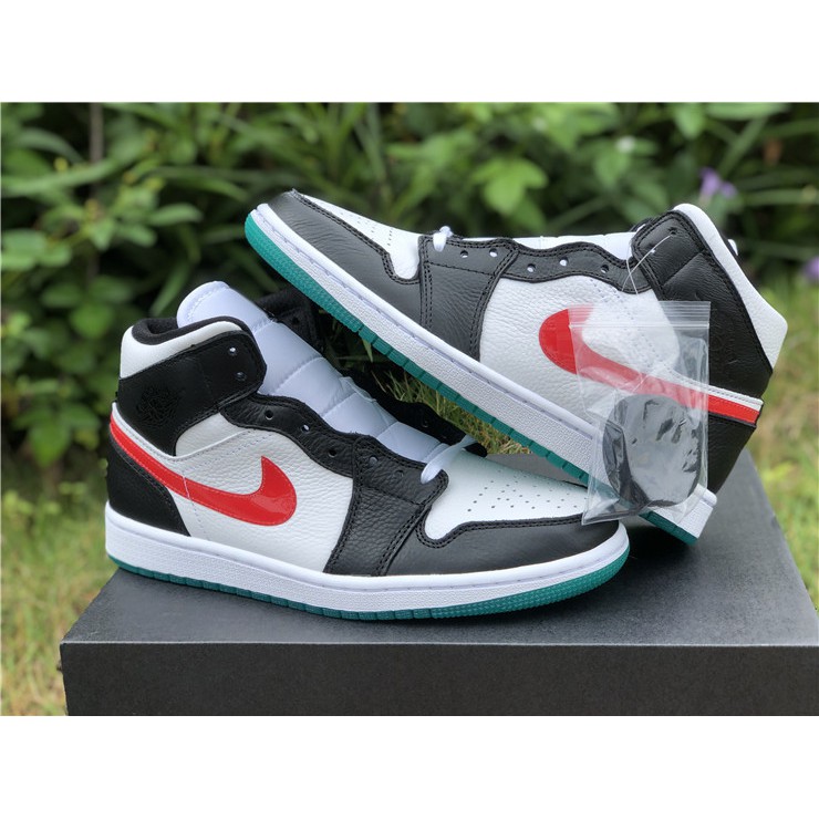 jordan 1 black white lucid green