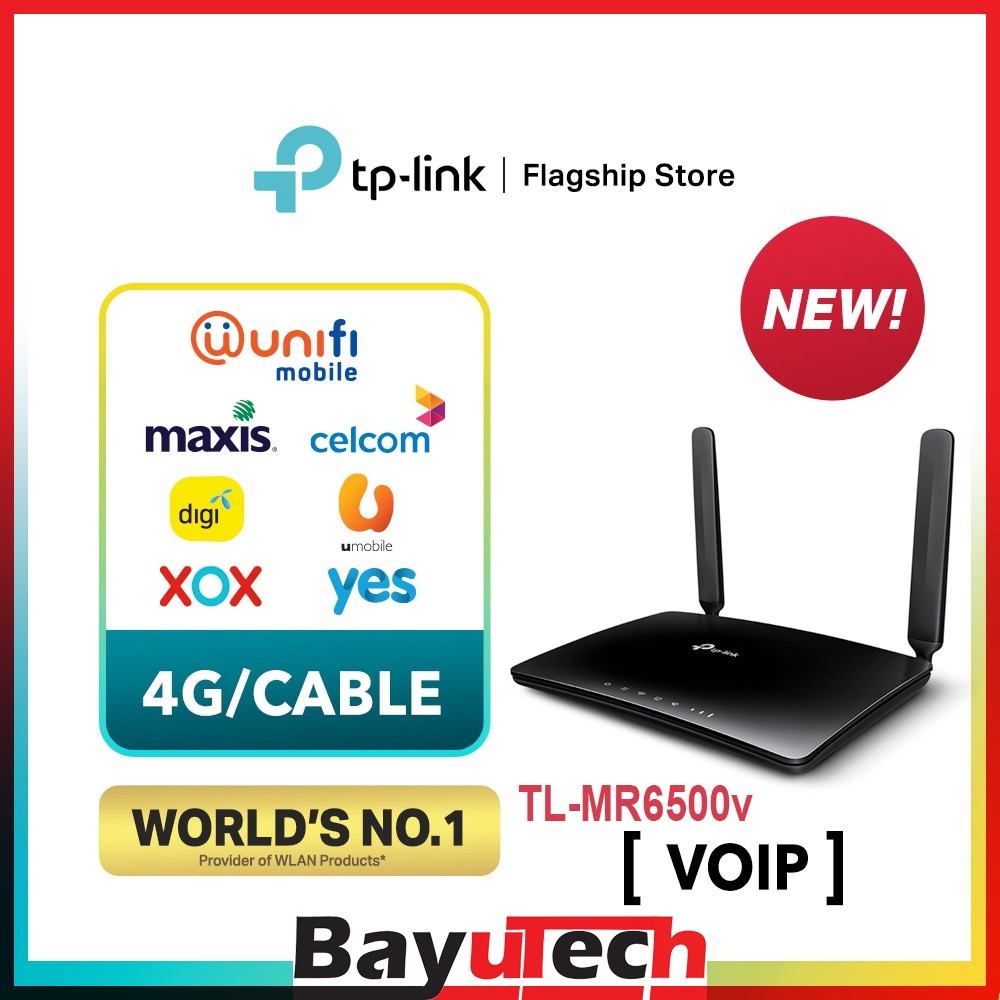 TPLINK TLMR6500v N300 4G LTE Telephony Wireless WiFi Modem Router