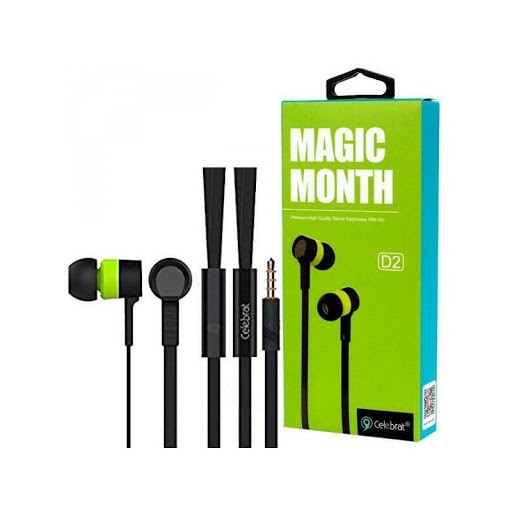 Celebrat Magic Month D2 Premium High Quality Stereo Earphone with Mic