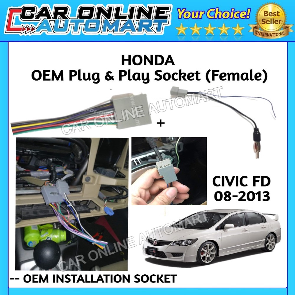 Honda Civic FD 20082013 OEM Plug and Play Socket + Antenna Socket Shopee Malaysia