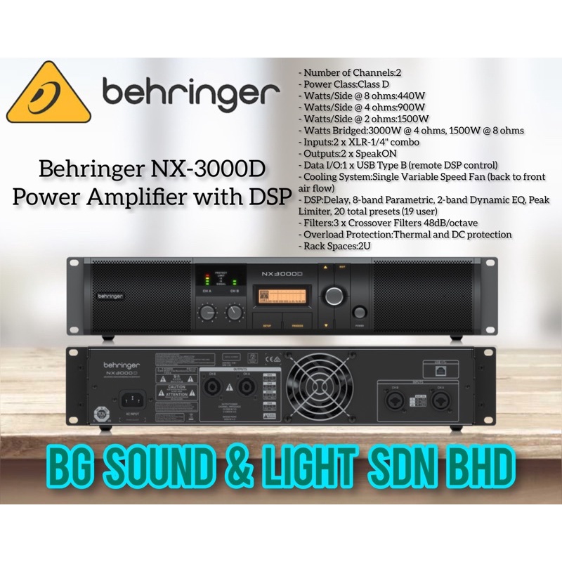 BEHRINGER NX3000D Ultra-Lightweight 3000Watt Class-D Power Amplifier ...