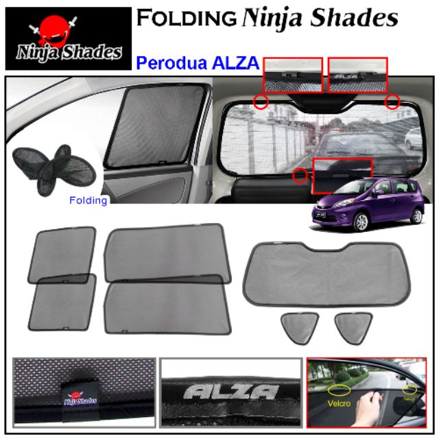 Perodua Alza "REAR" Ninja Sunshade (Only REAR windscreen 
