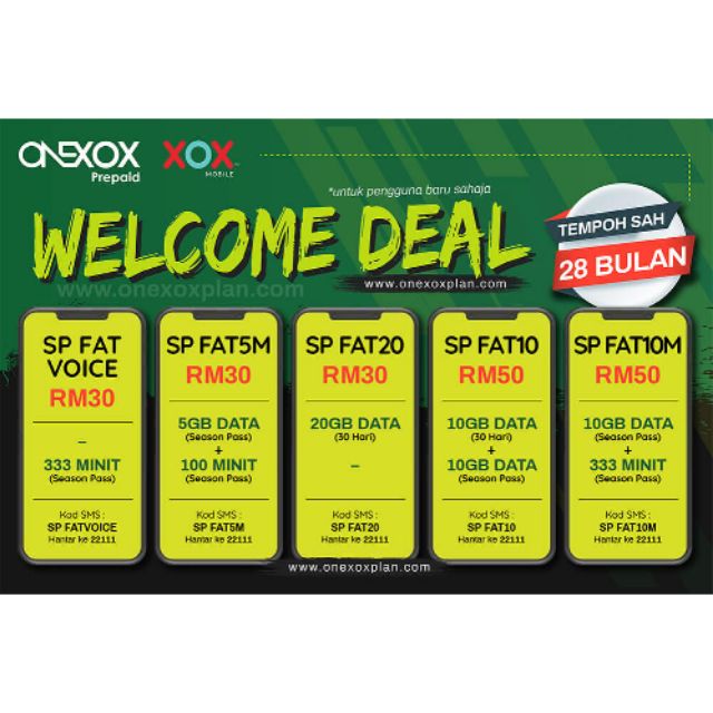 One XoX Prepaid 28Bulan Plan