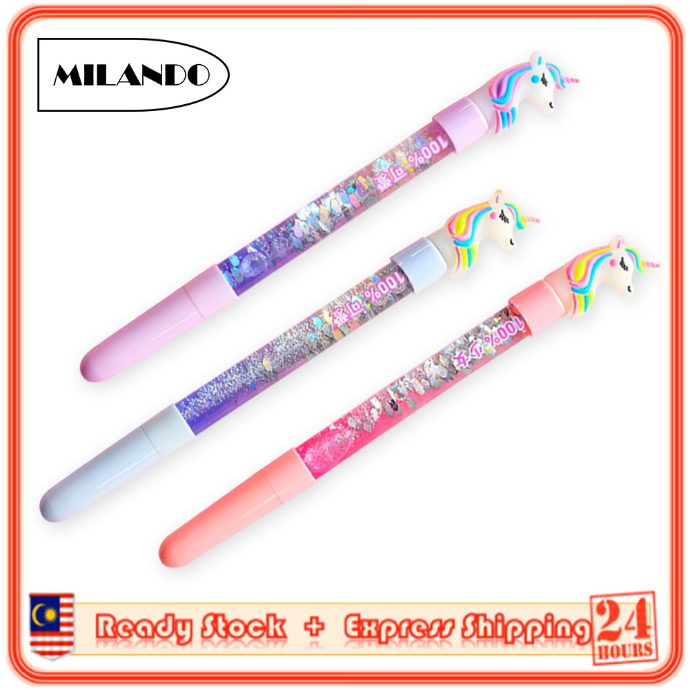 MILANDO Kid Children Unicorn Pen Colorful Creative Student Office Stationery (Type 7)