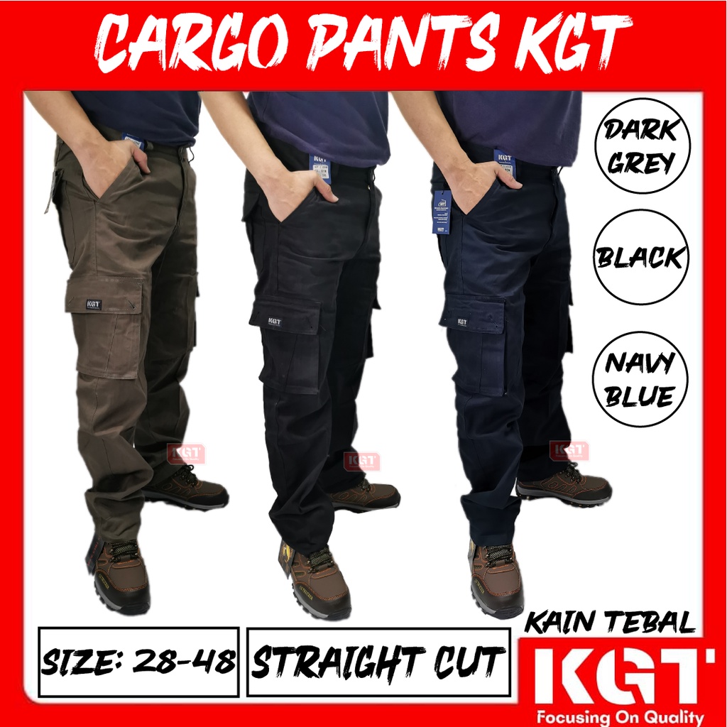CARGO PANTS KGT SELUAR CARGO KERJA STRAIGHT CUT 6 POCKETS SELUAR KERJA 6 POKET TAHAN LASAK
