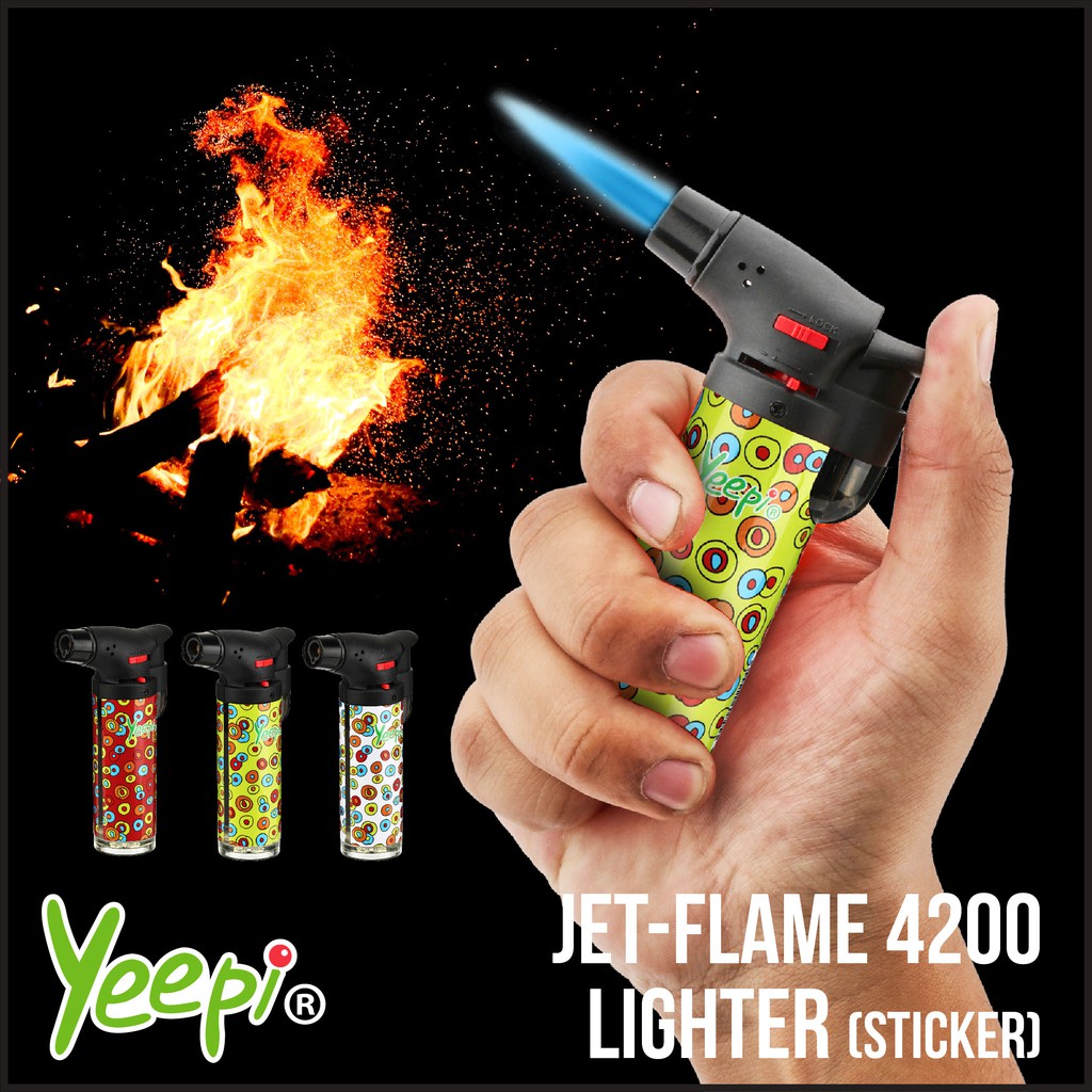 Yeepi Jet Flame 4200A Green Blowtorch Windproof Refillable Incense
