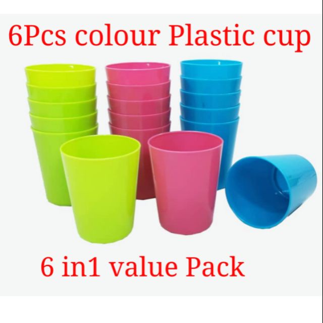 6Pcs Satu Pack PLASTIC PP CUP 8oZ Cawan Plastik Plastic Mug Party Cup