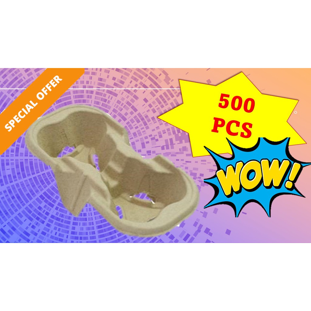 *READY STOCK* 💥500PCS💥2 CUP CARRIERS TRAY /Cup Holder /Biodegradable