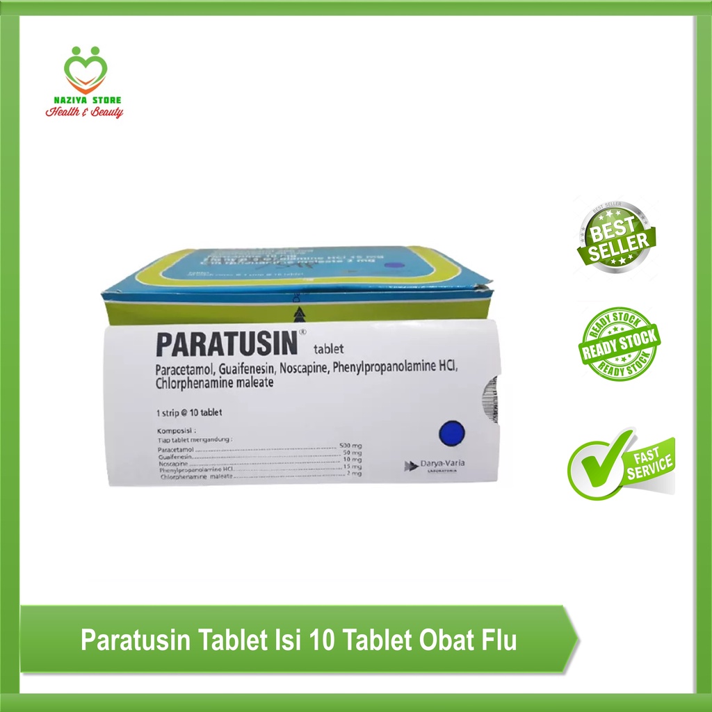 Paratusin tablet contents 10 tablets of fever and cough flu medicines