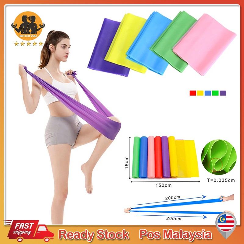 Yoga Elastic Strap Stretch Rubber Resistant Slimming Exercise Band Tali Elastik Yoga