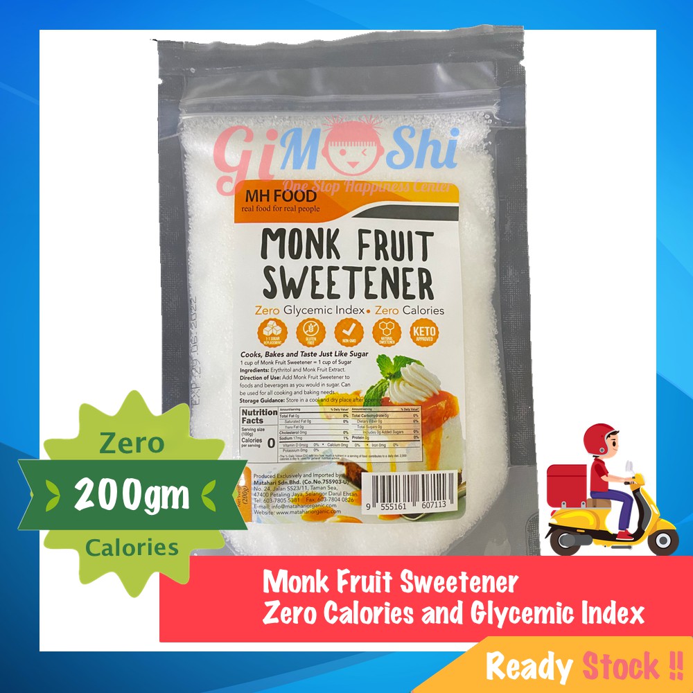 Monk Fruit Sweetener Zero Calories and Glycemic Index 200gm