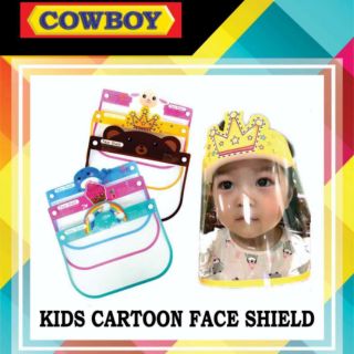 Cartoon Face Shield For Kids Reusable Safety Face Shield for Kids,/REMOVE PLASTIC ON SHIELD BEFORE USE, FOR CLEAR VISION