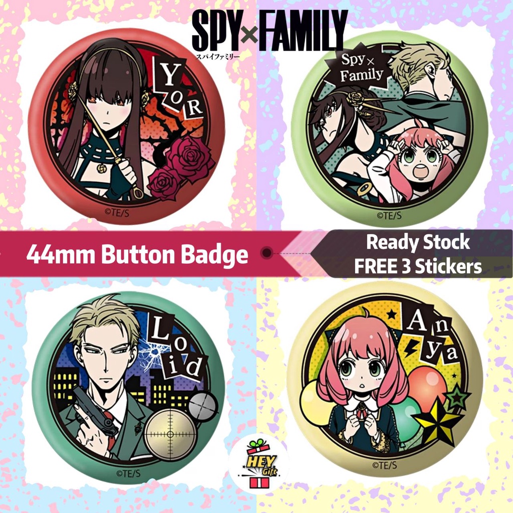 Anime SPY X FAMILY 44mm Button Badge Loid Forger Anya Forger Yor Forger ...