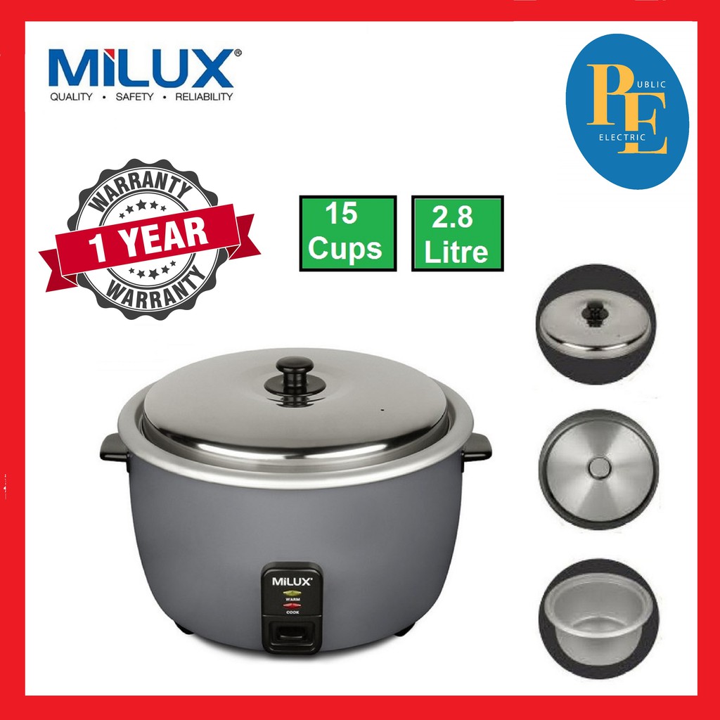 Milux Commercial Electric Rice Cooker 2.8 Liters - MRC-528 | Shopee ...