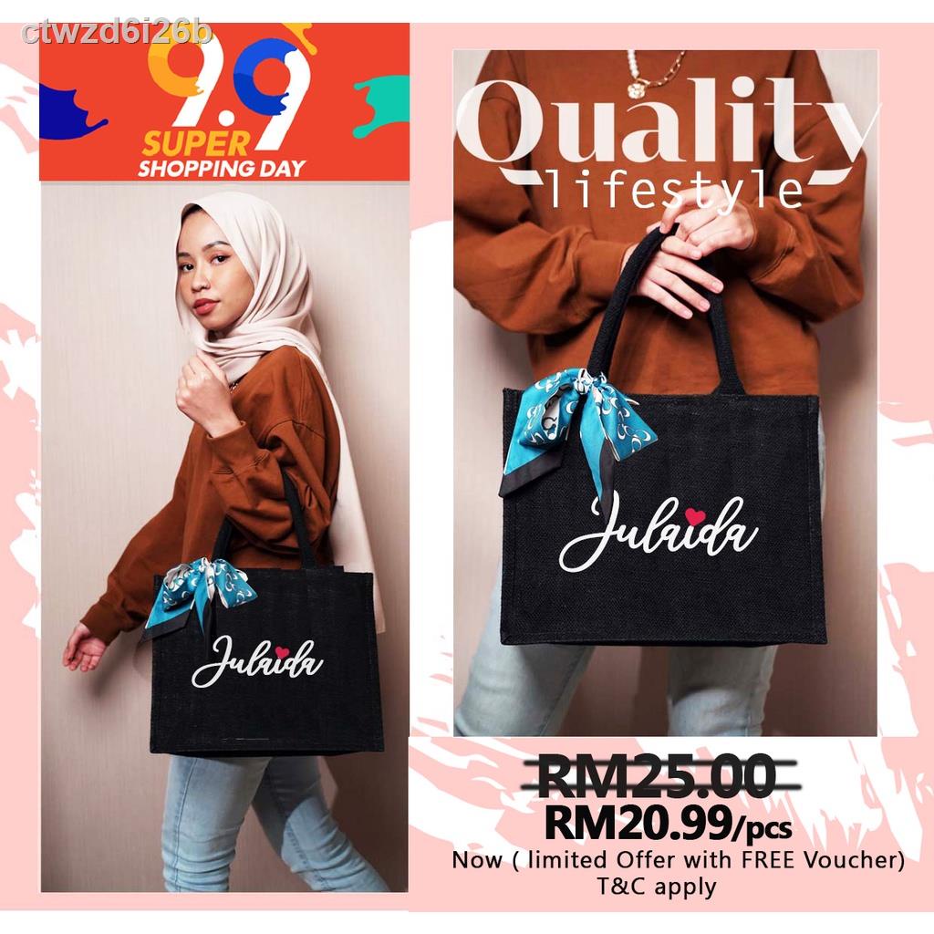 Z Preferred Fashion Tote Bag Jute Bag With Name Hadiah Birthday Wanita Personalised Gift Handbag Women Beg Tangan Shopee Malaysia