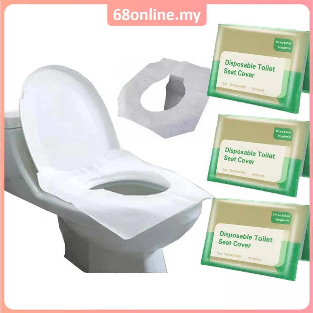 [Johor Seller] Flushable Disposable Toilet Seat Cover Paper Travel Paper Toilet Cover Thickened One-off Cushion 一次性馬桶墊