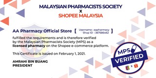 Aa Pharmacy Official Store Online Shop Shopee Malaysia