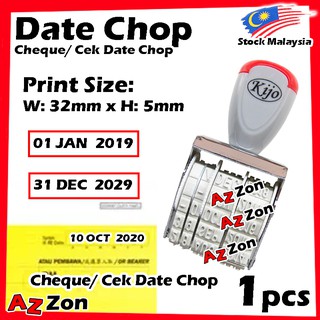 Date Stamp Chop With Adjustable Date Cheque Cek Date Chop 支票 日期 印章 ...