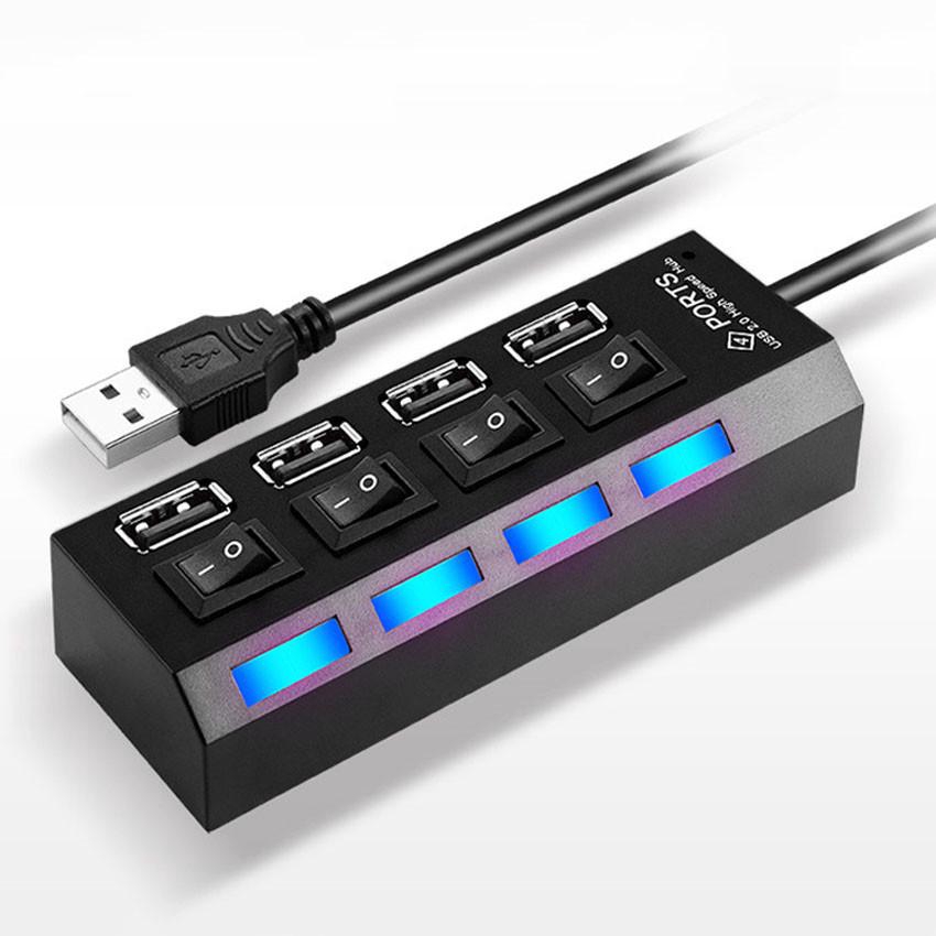 4 Port Micro USB Hub 2.0 USB Splitter High Speed 480Mbps USB 2.0 Hub