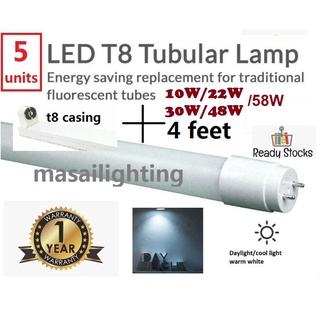 1 YEAR WARRANTY*LED T8 4' GLASS TUBE 