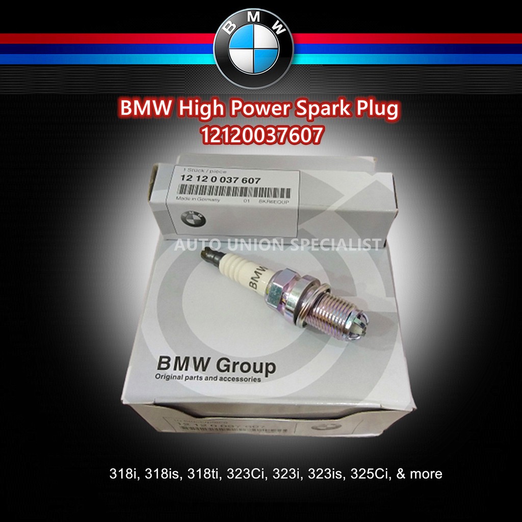 BMW High Power Spark Plug Genuine BMW 12120037607 BMW E34 E36 E38 E39 E46 M62 E65 M54 Z3 Audi A4 A6 S4