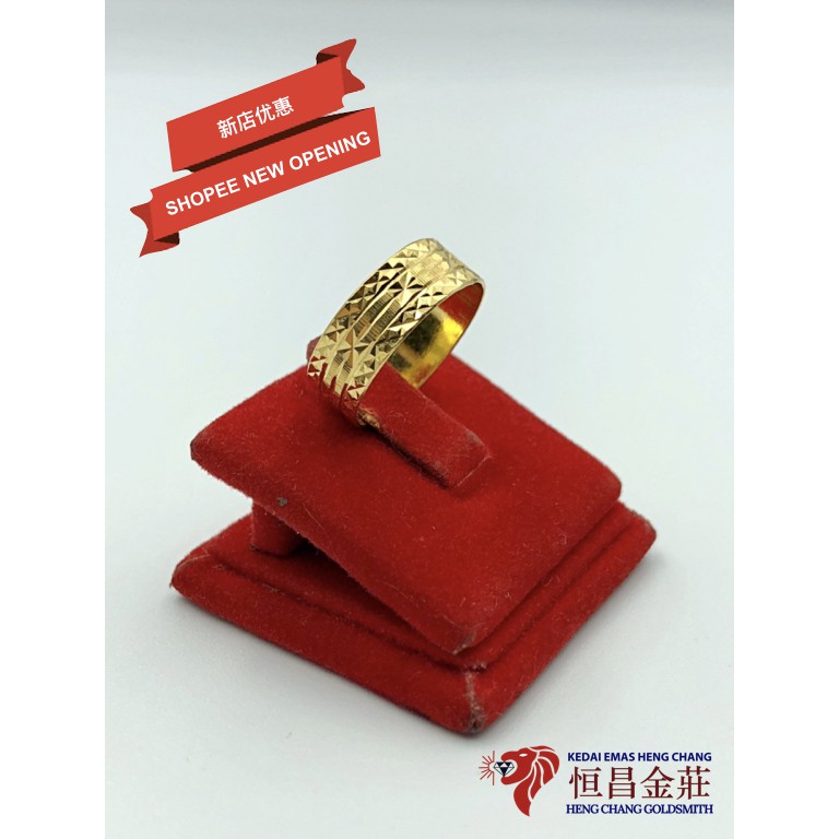 Heng Chang 916 Gold CBR Solid Ring / Cincin Belah Rotan Padu Emas 916 Tulen / 916金 戒指 Emas ori gift birthday 22k 生日 礼物