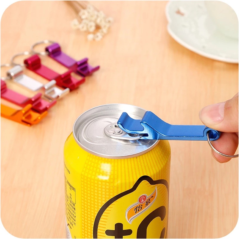 Portable Aluminum Alloy Keychain Bottle Opener / Mini Pocket Beverage Beer Can Opener with Key Ring / Household Kitchen Bar Tools