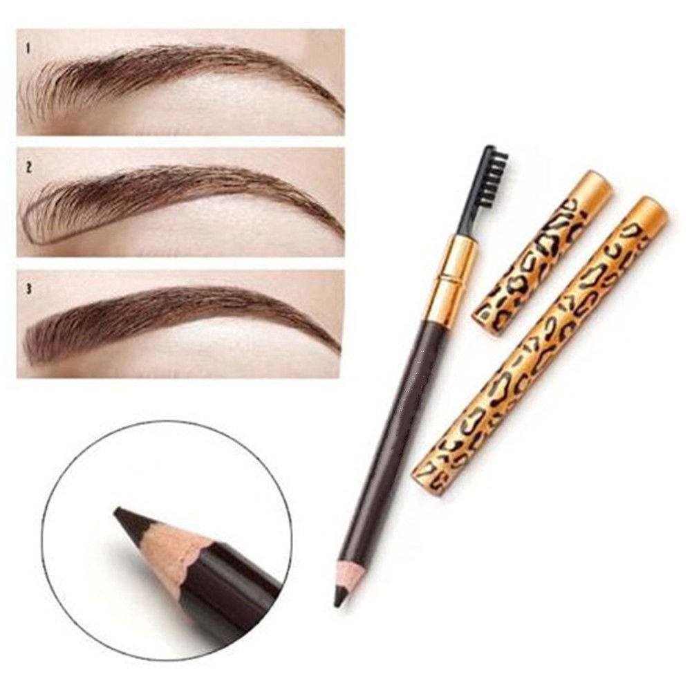 Waterproof Eye Brow Black Brown Eyebrow Pen Pencil With Brush Makeup Cosmetic