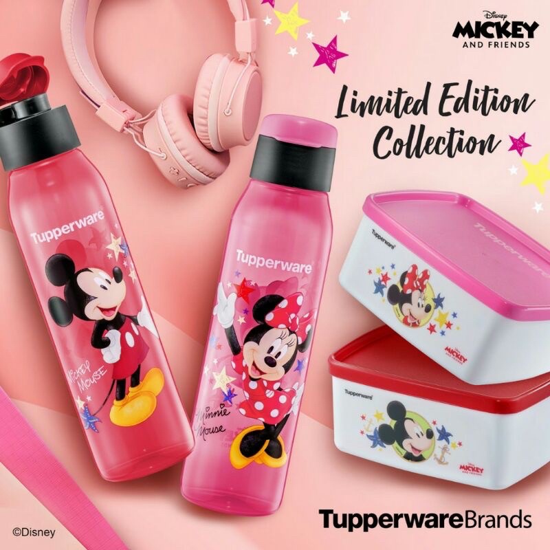 🔥Ready Stock🔥 Tupperware Mickey & Minnie Eco Bottle 500ml