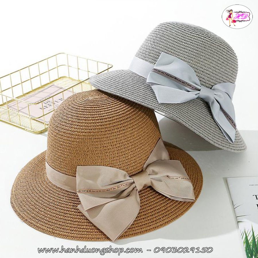 Wide brim hat with bow tie travel wild HPC5207 Shopee Malaysia