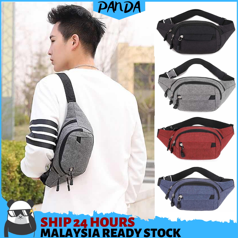 PSB21 Panda shop Men Cross body bag Men chest bags Men bag Bag lelaki Men waist bag Men canvas bag Sling bag men