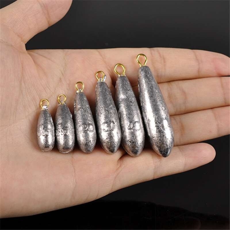 10PCS 1g/2g/2.5g/3g water droplets lead weights fishing lead sinkers FO 