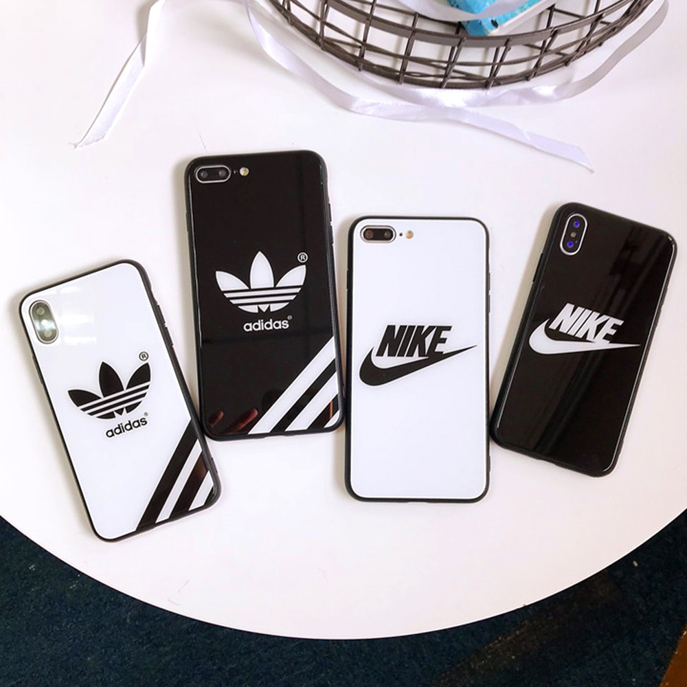 Adidas Nike Pattern Iphone 6 6s 7 8 Plus X Xr Xs Max Tempered Glass Soft Edge Phone Case Cover Shopee Malaysia