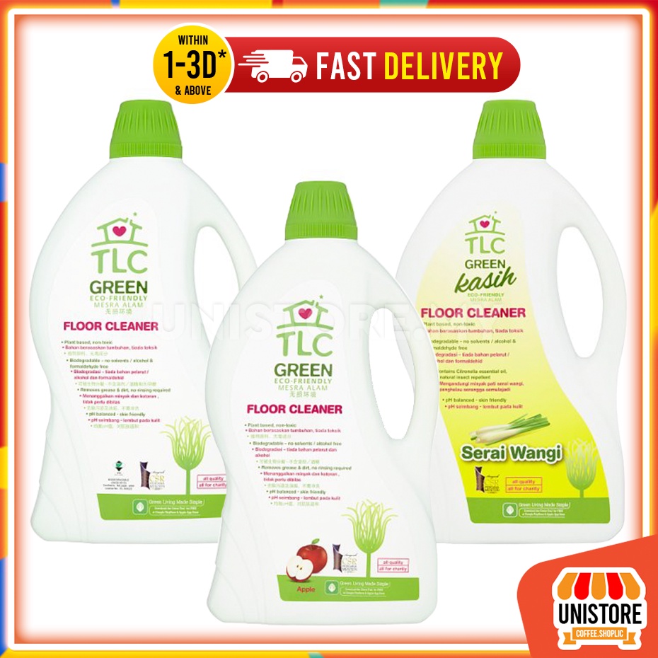 TLC GREEN FLOOR CLEANER APPLE / SERAI WANGI / GREEN AntiBug Baby Friendly Chemical Free