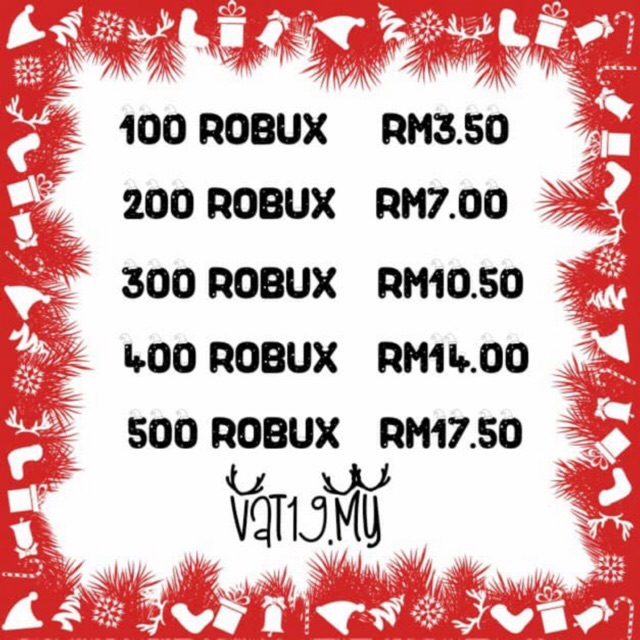 Xmas Sale 100 500 Roblox Robux Limited Time - how to buy robux in malaysia