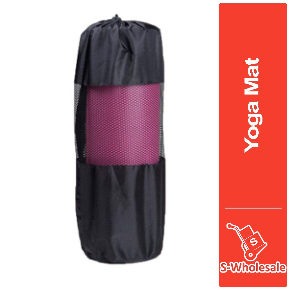 Swholesale Yoga Mat Carrier Carry Bag Black Net Mesh Yoga Mat Bag