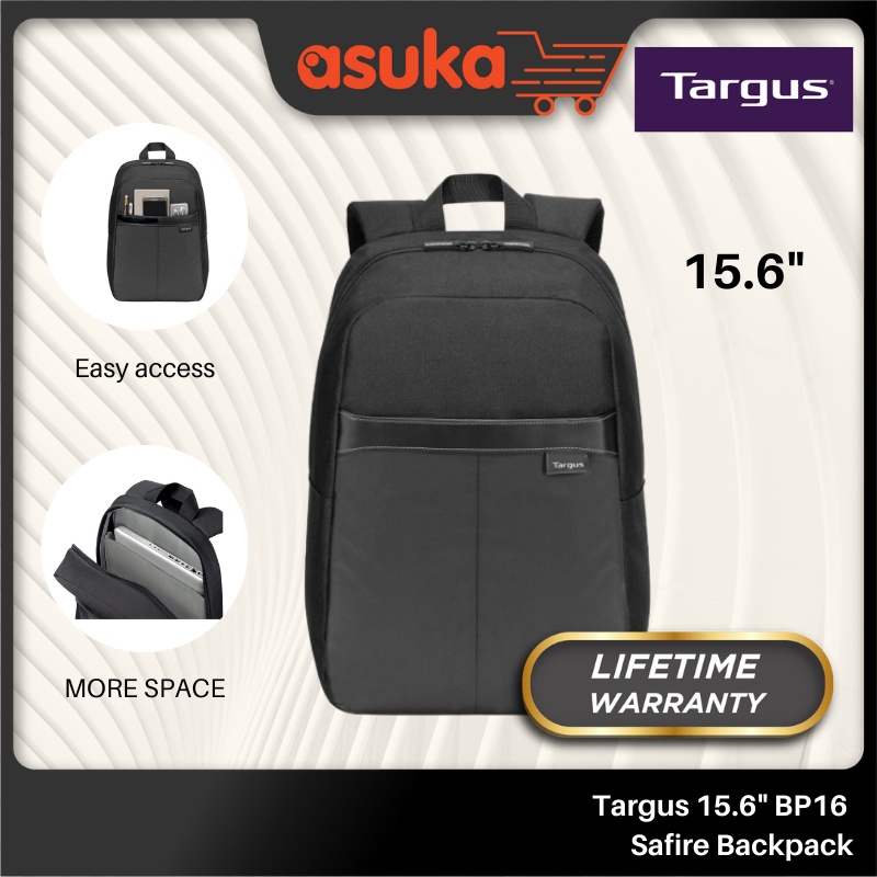 [Smart & Organized Space] Targus 15.6" BP16 Safire Backpack TG-TSB883 (Black)