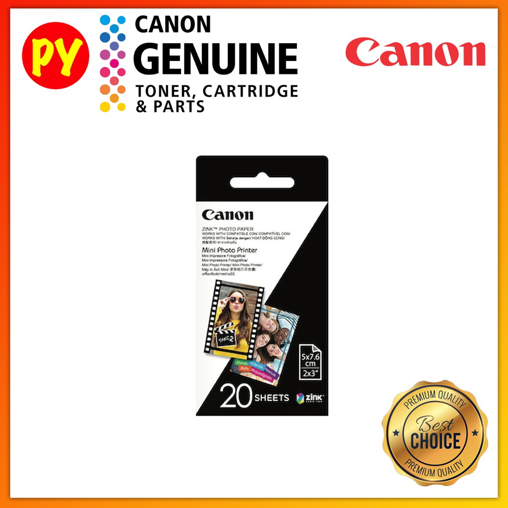 Canon 2x3" ZINK Photo Paper Pack (20sheets) For iNSPiC PV123 PV123 PV