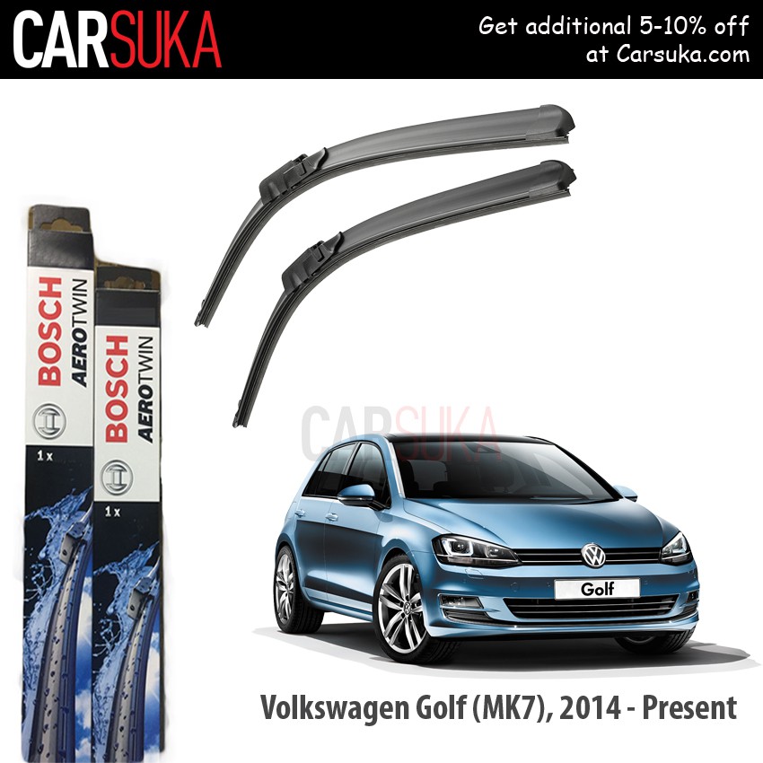 Bosch Aerotwins Wiper Blade Set For Volkswagen Golf Mk7 26